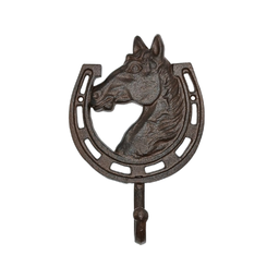 [LA854] COLGADOR DE PARED CABALLO Y HERRADURA VINTAGE (SET 2)
